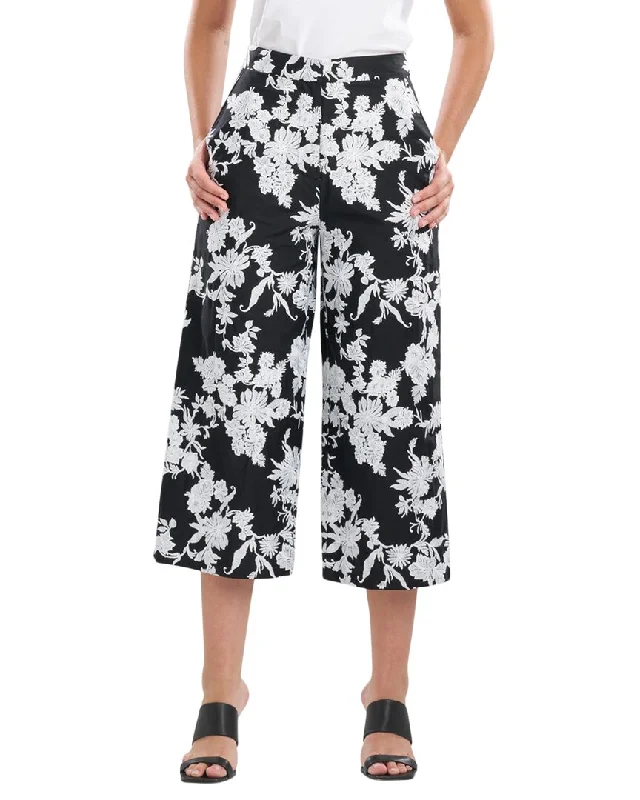 Natori Tangier Embroidered Pant Comfortable Pleated Pants
