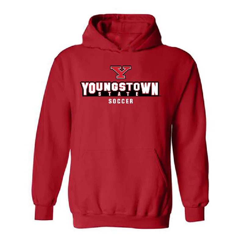 Youngstown State - NCAA Women's Soccer : Emma Berdiner - Classic Shersey Hooded Sweatshirt Hoodie with Exposed Zipper Edgy Industrial