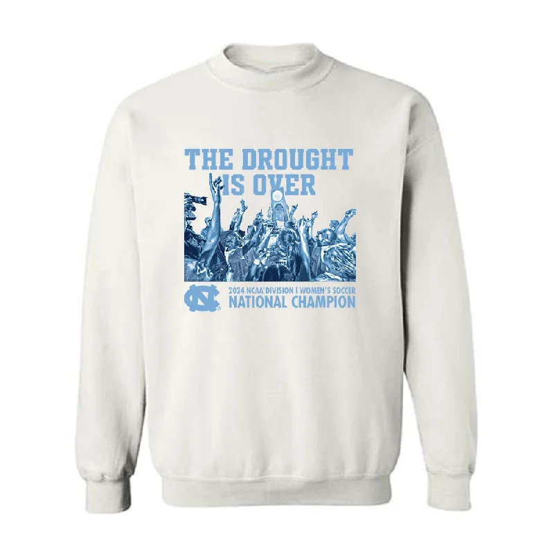 UNC - NCAA Women's Soccer : Avery Look - The Drought Is Over Crewneck Sweatshirt Hoodie with Button Placket Classic Preppy