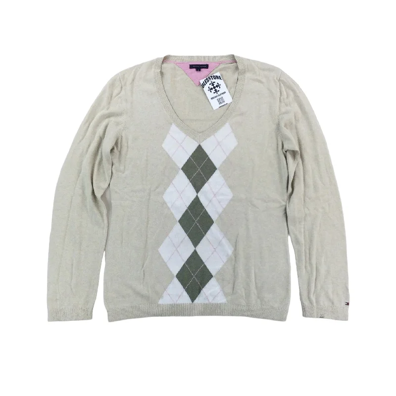 Tommy Hilfiger Sweatshirt - Women/M Hoodie with Color Block Contrast Stylish