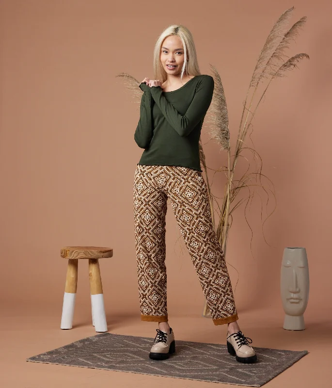 Nolan Pant - Cider Boho Elegant Wool Trousers