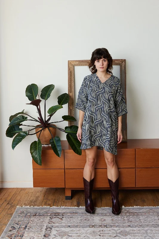 MEL MINI DRESS | NAMI JACQUARD Fashionable Denim Mini Dress