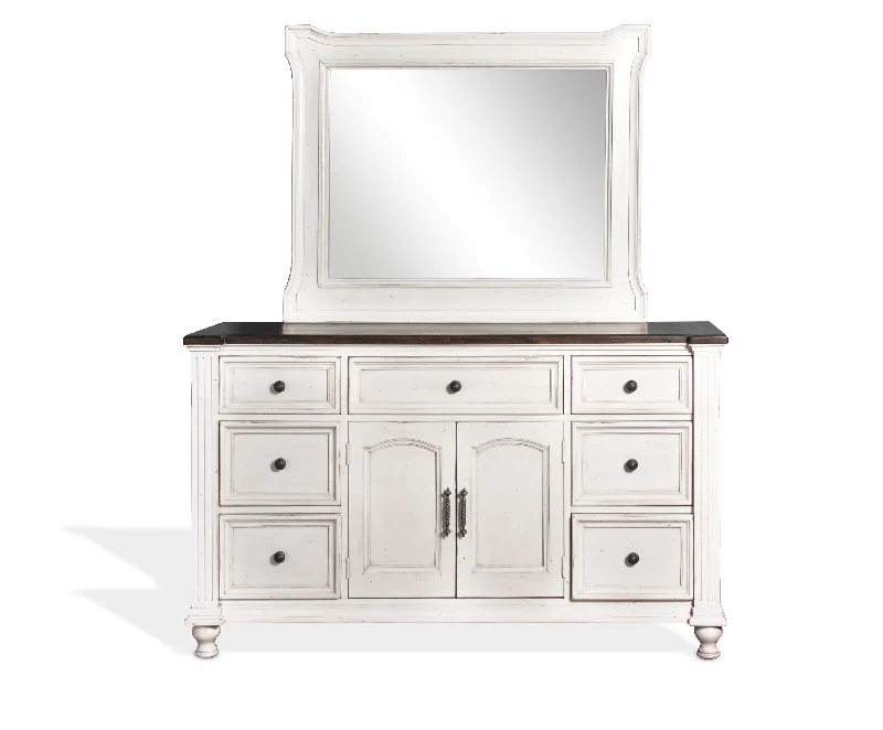 Carriage House - Dresser - White / Dark Brown Tunics Fashionable chic