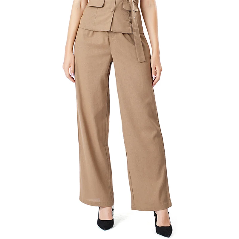 181419B, Da-Moda  Women's Linen Pants Classic Bootcut Trousers