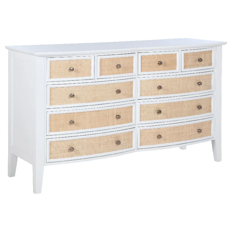 Bexhill - 10-Drawer Dresser Cabinet - White Tunics Ceremony elegant