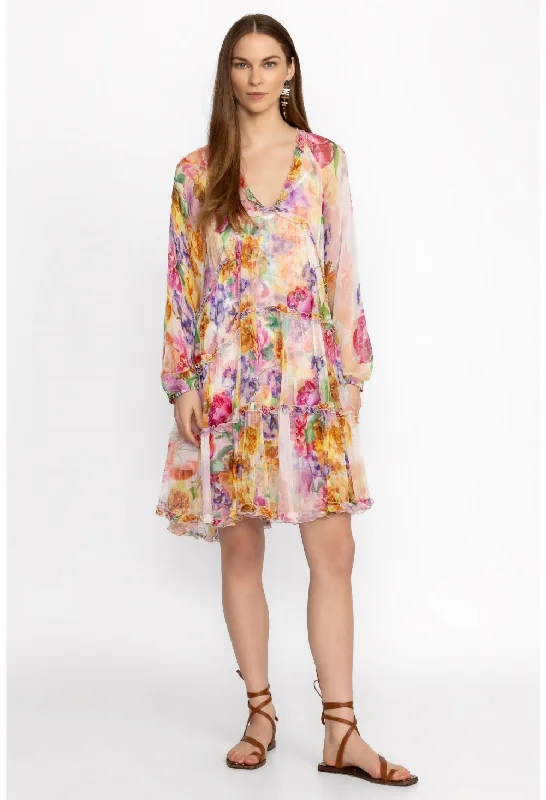 Johnny Was - Fionna Silk Mini Dress Trendy A-Line Mini Dress
