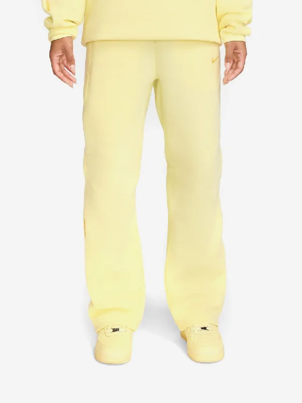 Nike Nocta Tech Fleece Pant - Citron Tint/Vivid Sulfur Stylish Paperbag Waist Pants