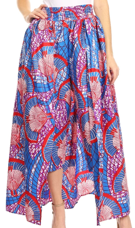 Sakkas Tasha Women's African Ankara Wax Capri Harem Pants w/Pockets & Overlay Chic Capri Pants