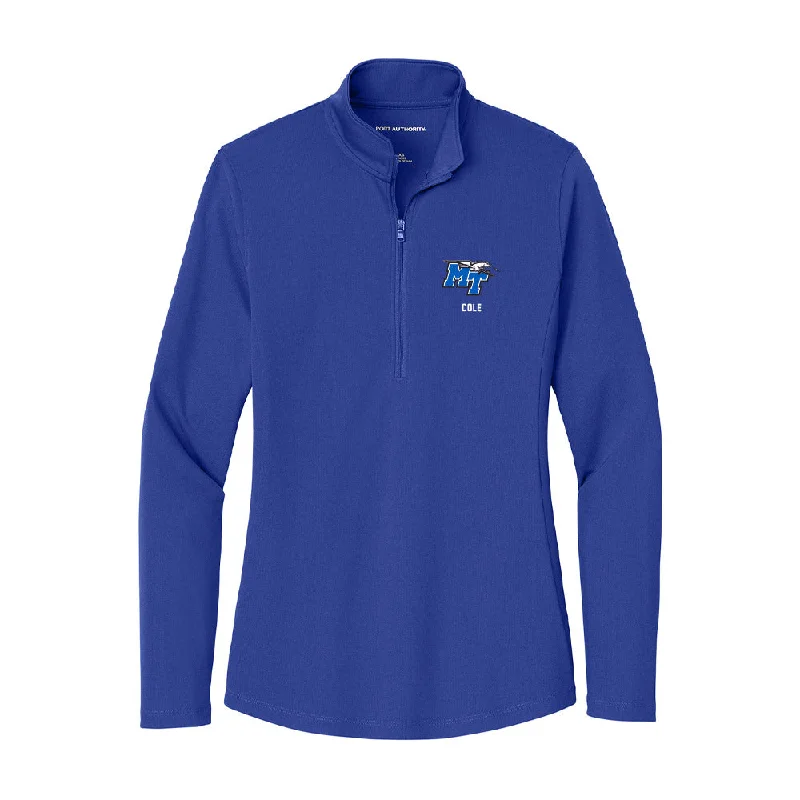 MTSU - NCAA Women's Cross Country : Lauren Cole - Women's Lightweight Quarter Zip Jacket Jacket Blazer Coat MTSU - NCAA Women's Cross Country : Lauren Cole - Women's Lightweight Quarter Zip Jacket Jacket Blazer Coat