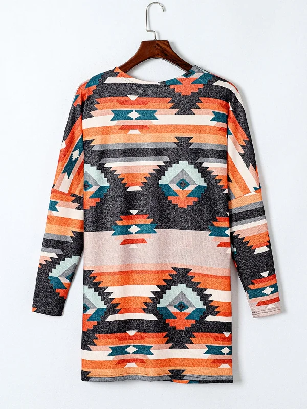 Orange and Teal Cardigan Transparent Opaque Sheer