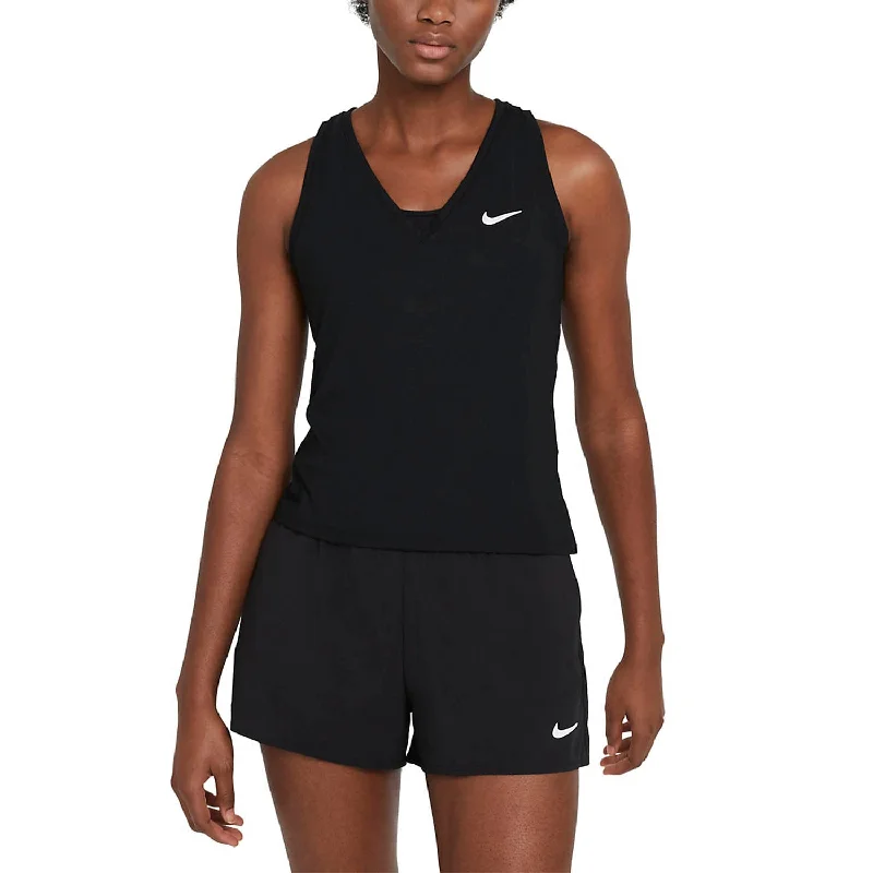 Ladies NikeCourt Victory Logo Tank (Black) low neck tank