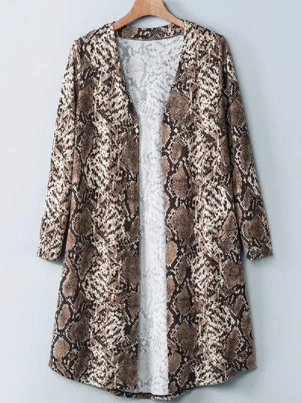 Winter Snakeskin Cardigan Open Front Closed Front Wrap Front