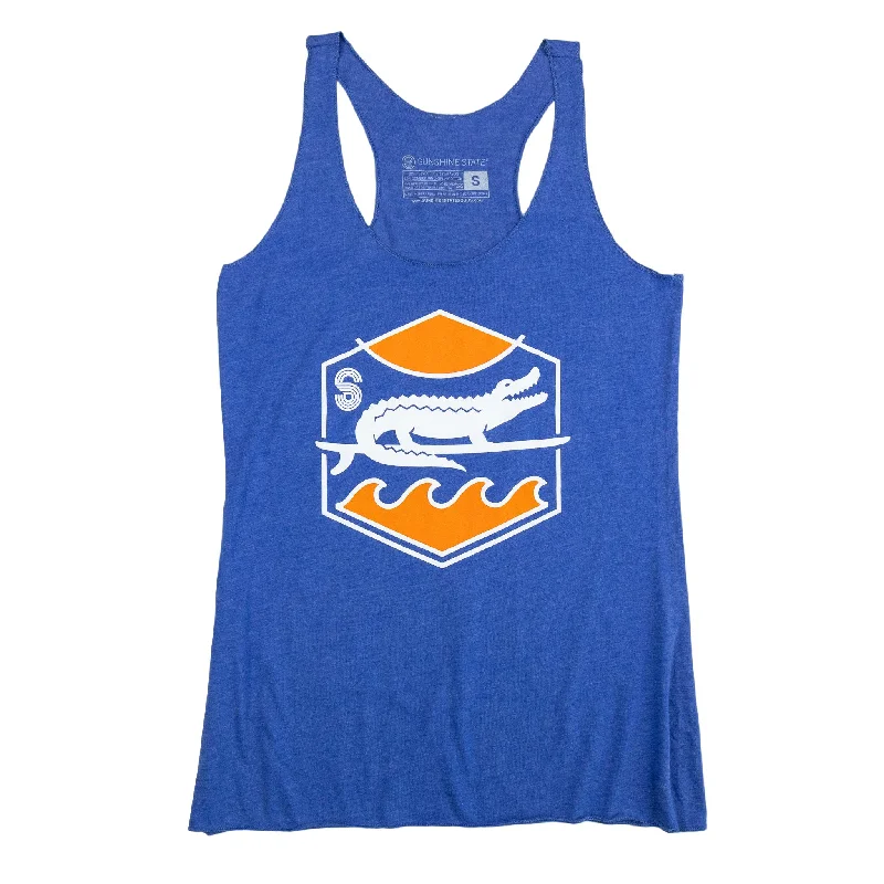 SURF GATOR SUNSET TRIBLEND TANK - RETRO ROYAL beige tank top