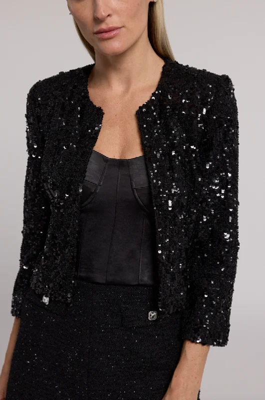 Adalee Sequin Jacket Satin Jacket Silk Jacket Chiffon Jacket