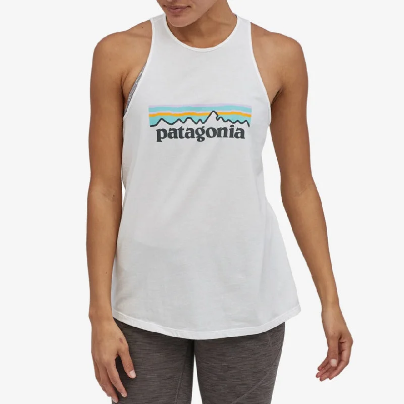 Women's Pastel P-6 Logo Organic Cotton High Neck Tank Top pastel tank top