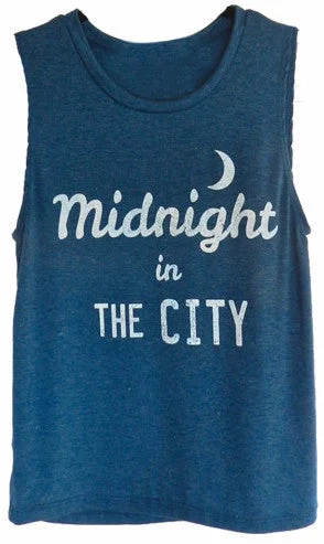 4th & Rose Midnight in the City Navy Muscle Tank sage tank top