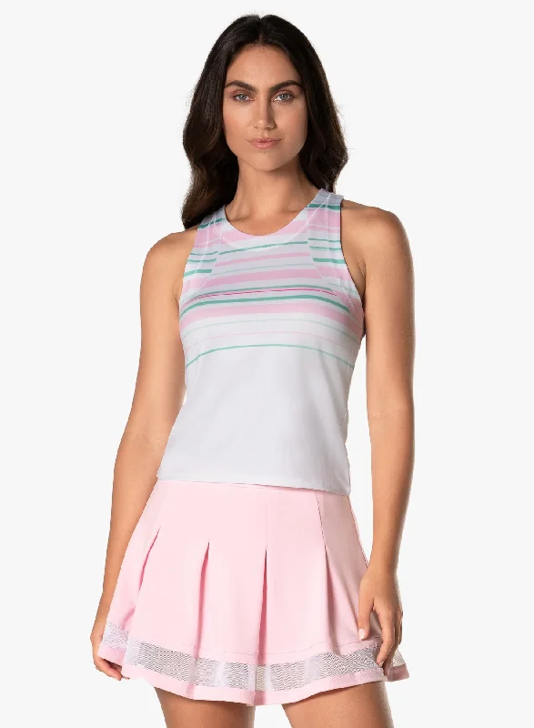 Ladies Lucky In Love Deco Stripe Tank flexible tank top