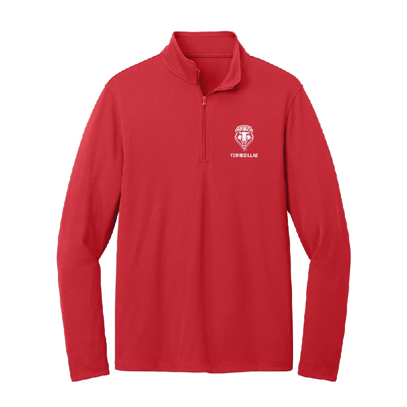 New Mexico - NCAA Women's Cross Country : Mia Torrecillas - Lightweight Quarter Zip Jacket Hooded Jacket Caped Jacket Shawl Collar Jacket New Mexico - NCAA Women's Cross Country : Mia Torrecillas - Lightweight Quarter Zip Jacket Hooded Jacket Caped Jacket Shawl Collar Jacket