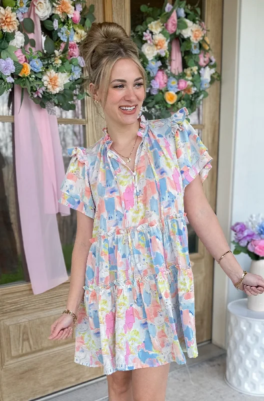 Leonora Short Sleeve Floral Print Dress *FINAL SALE*