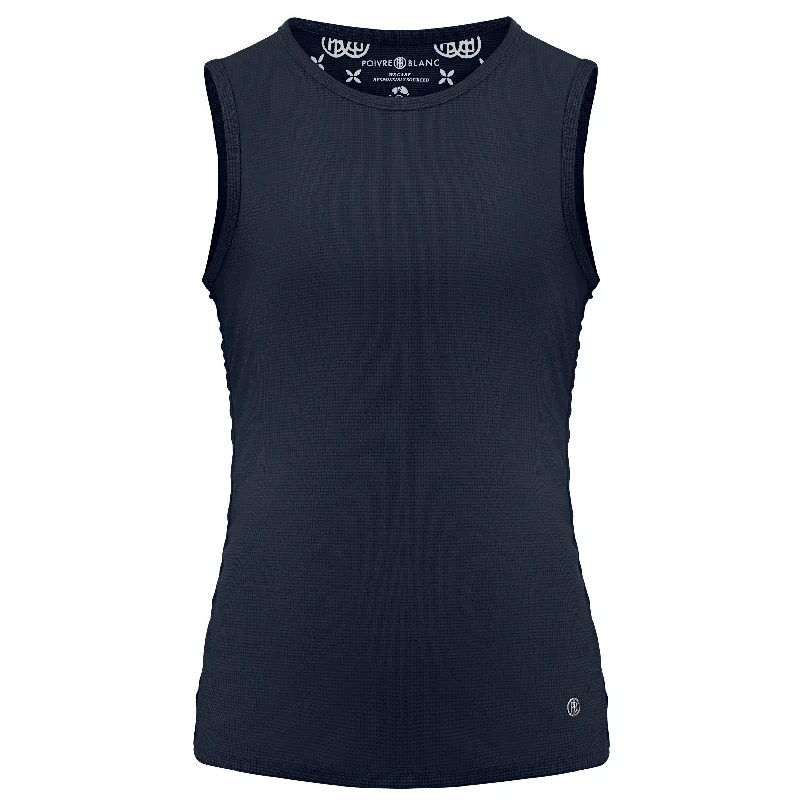 Ladies Poivre Blanc Tank Top (Oxford Blue) cherry red tank