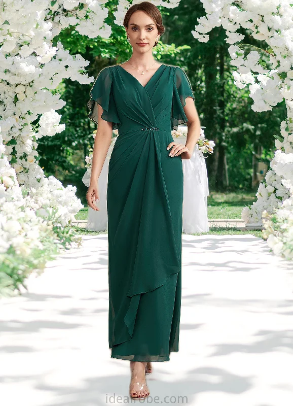 Baylee A-Line V-neck Ankle-Length Chiffon Mother of the Bride Dress With Ruffle Beading Sequins STK126P0014672 Baylee A-Line V-neck Ankle-Length Chiffon Mother of the Bride Dress With Ruffle Beading Sequins STK126P0014672