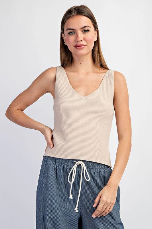 Essential Fave Oatmeal Tank Top crossback tank top