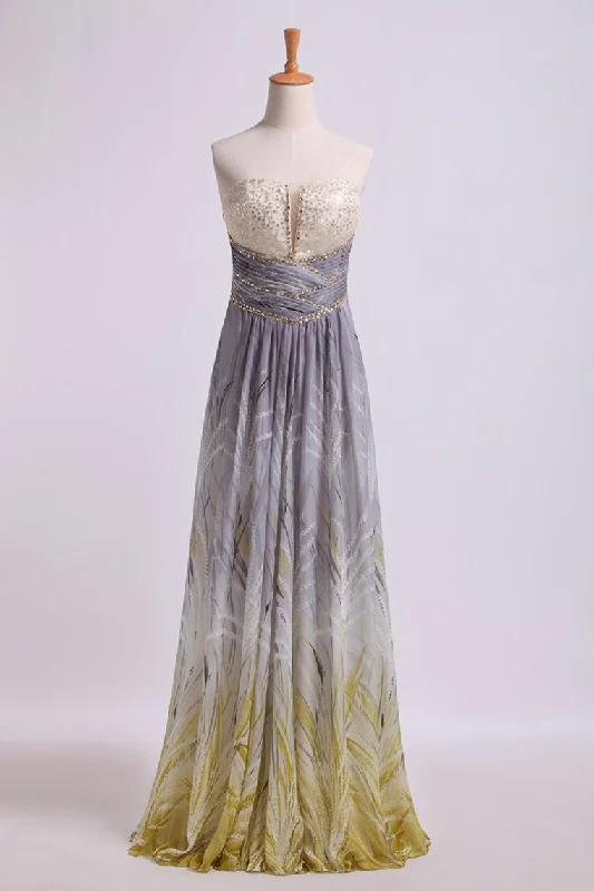 Sophia Style Strapless A-Line Prom Dresses Strapless Floor-Length #31282 (Color Just As Picture Show)