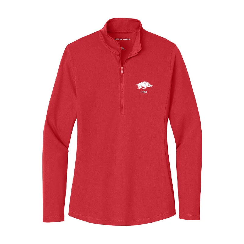 Arkansas - NCAA Women's Cross Country : Ruby Little - Women's Lightweight Quarter Zip Jacket Wool Jacket Cashmere Jacket Tweed Jacket