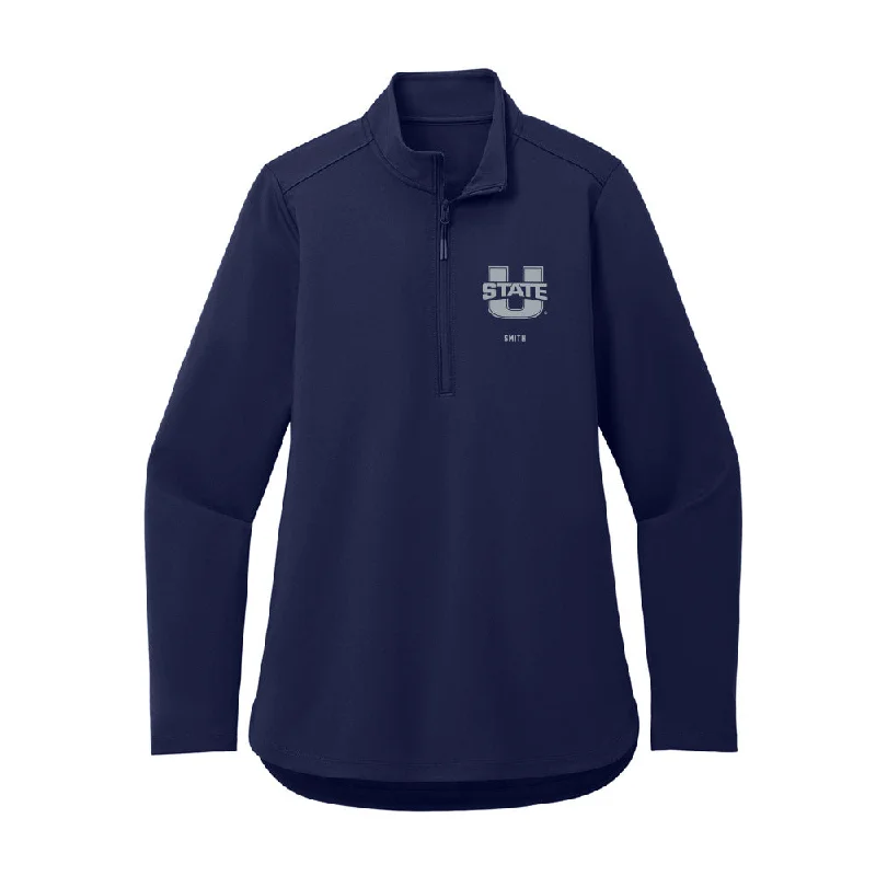 Utah State - NCAA Women's Cross Country : Brianne Smith - Women's Premium Quarter Zip Jacket Zippered Jacket Buttoned Jacket Snapped Jacket Utah State - NCAA Women's Cross Country : Brianne Smith - Women's Premium Quarter Zip Jacket Zippered Jacket Buttoned Jacket Snapped Jacket