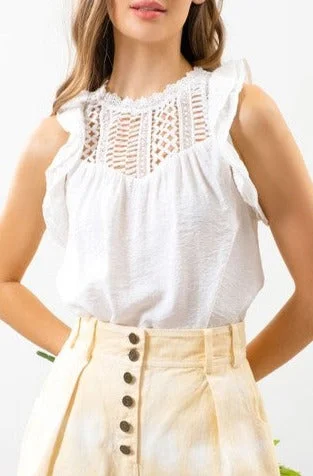 Solid Lace Tank Top bright tank top
