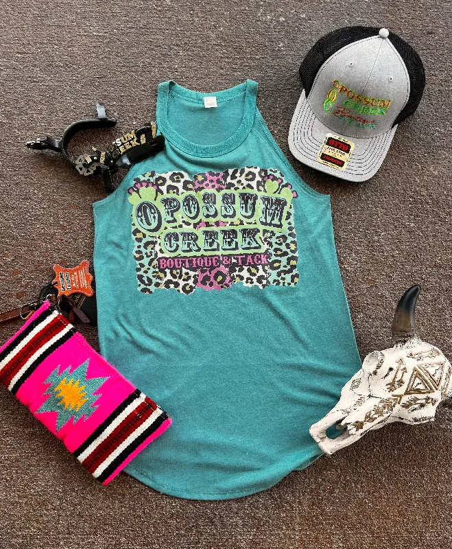 OC Logo Turquoise Tank soft pink tank