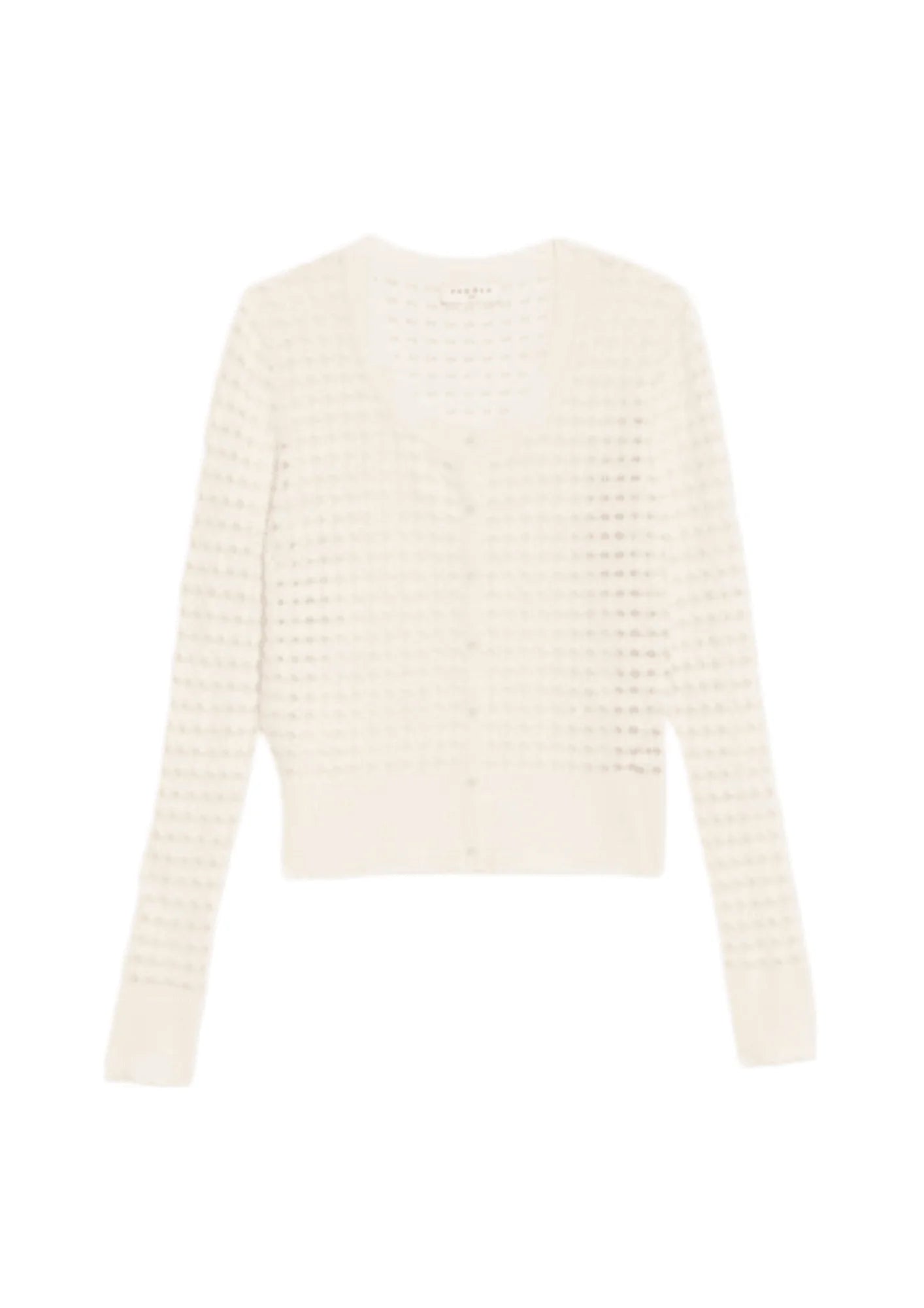 BEIGE CARDIGAN WITH CUT-OUT DETAILS Terry Terry Cloth Terry Knit