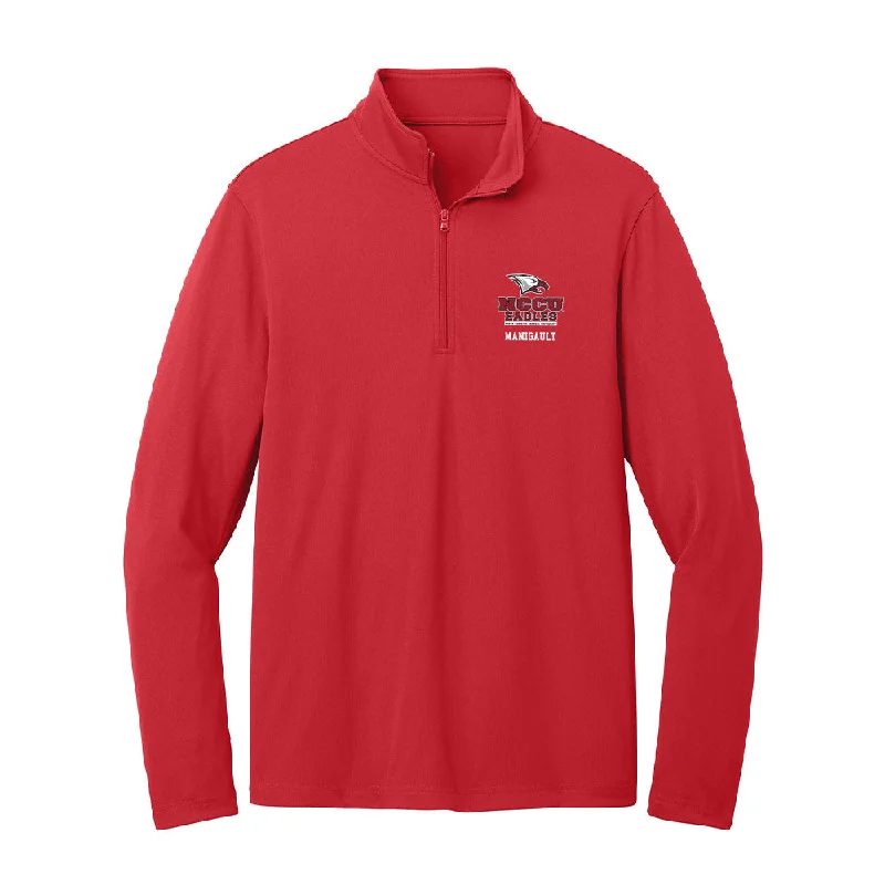 NCCU - NCAA Women's Cross Country : Tracey Manigault - Lightweight Quarter Zip Jacket Notch Collar Peter Pan Collar Cowl Neck NCCU - NCAA Women's Cross Country : Tracey Manigault - Lightweight Quarter Zip Jacket Notch Collar Peter Pan Collar Cowl Neck