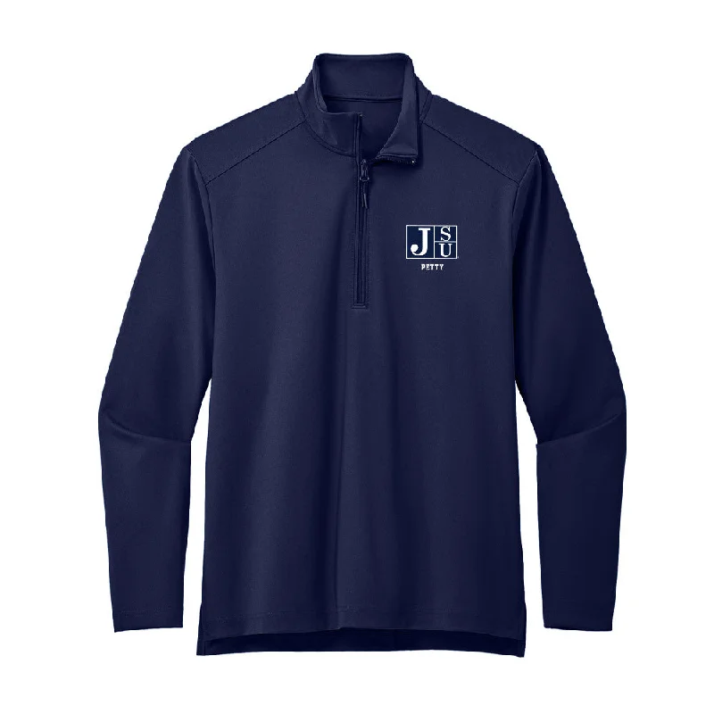 Jackson State - NCAA Women's Cross Country : Jordyn Petty - Premium Quarter Zip Jacket V-Neck Jacket Boat Neck Jacket Square Neck Jacket Jackson State - NCAA Women's Cross Country : Jordyn Petty - Premium Quarter Zip Jacket V-Neck Jacket Boat Neck Jacket Square Neck Jacket