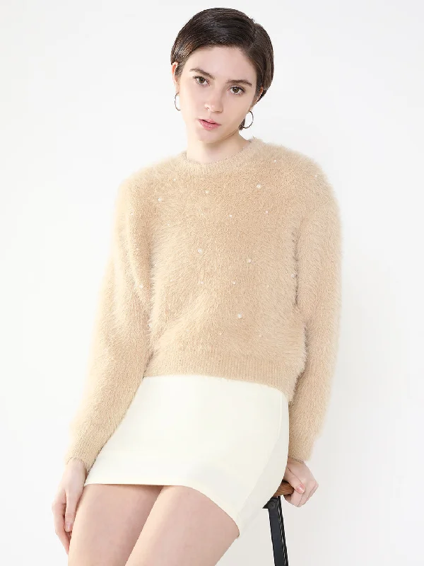 Women Solid Beige Cardigan-2-Beige Plaid Cardigan Polka Dot Checkered