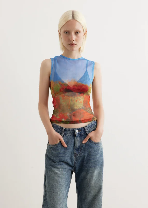Mesh Tank cropped tank top