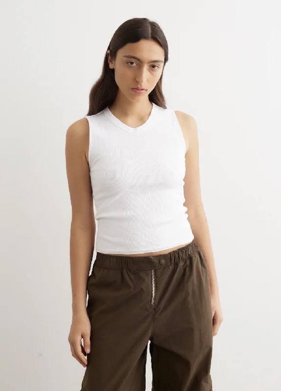 Back Cut Out Mini Rib Tank Top soft tank top