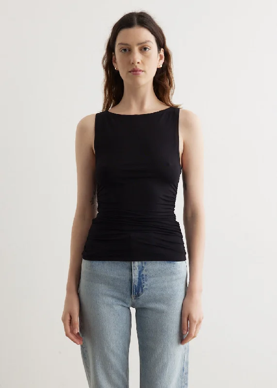 Luca Shirred Tank mint tank top