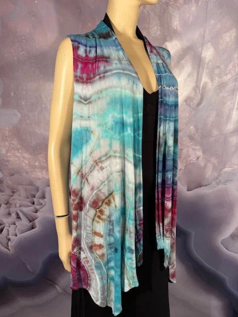 XL Tyrannosaurus Dyes Sleeveless Cardigan (Vest) #11 Print Jacquard Patchwork