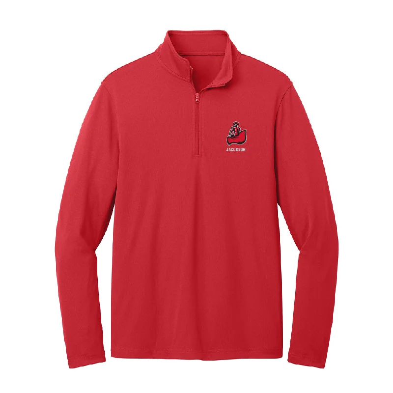 CSUN - NCAA Women's Cross Country : Ami Jacobson - Lightweight Quarter Zip Jacket Corduroy Jacket Velvet Jacket Brocade Jacket