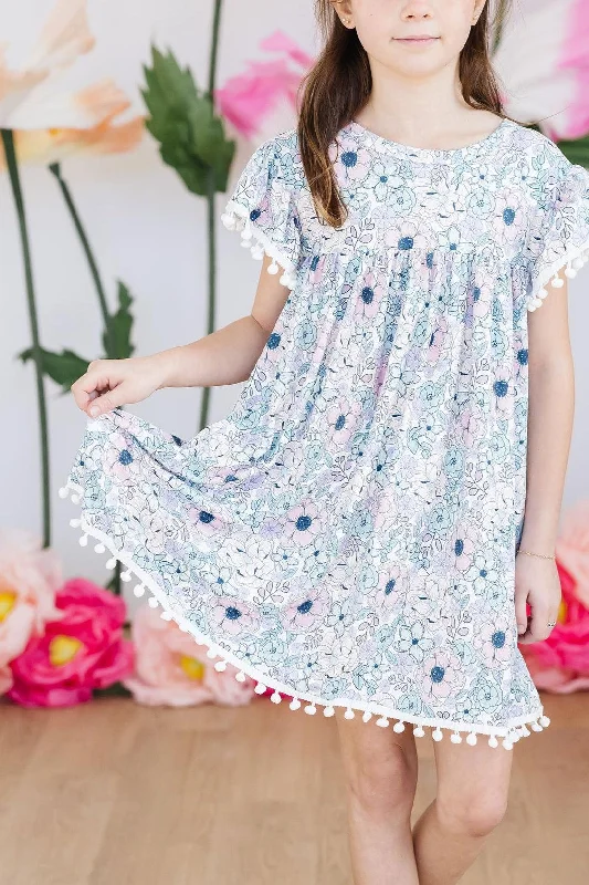Garden Grace Pom Pom Dress