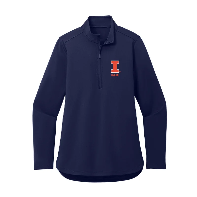 Illinois - NCAA Women's Cross Country : Mabry Bruhn - Women's Premium Quarter Zip Jacket Stand-Up Collar Roll-Neck Collar Turtle Neck Illinois - NCAA Women's Cross Country : Mabry Bruhn - Women's Premium Quarter Zip Jacket Stand-Up Collar Roll-Neck Collar Turtle Neck