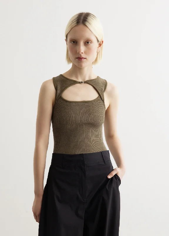 Judgement Cut Out Tank scoop neck tank