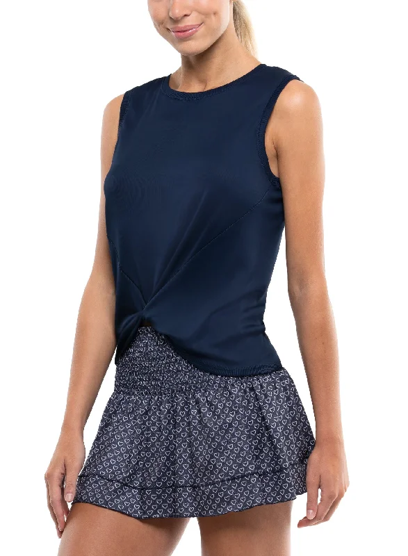 Ladies Lucky In Love Twist Front Tank graphic tank top