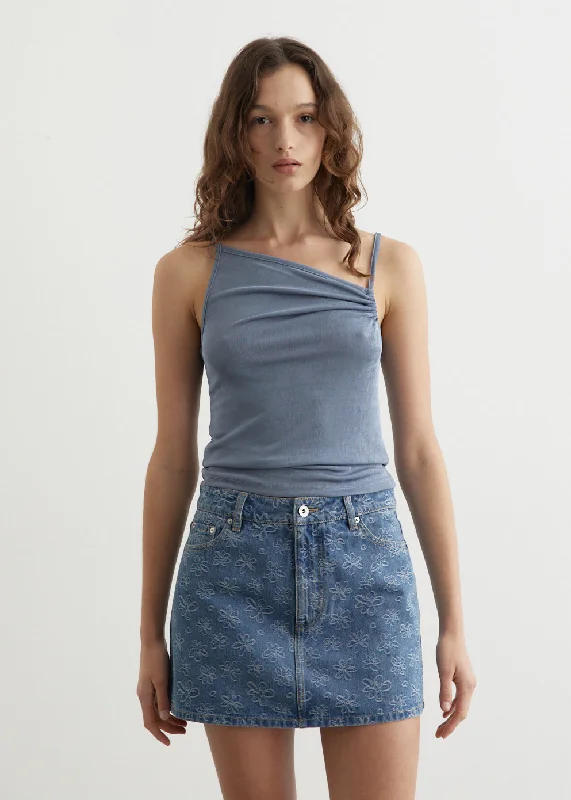 Adapt One Shoulder Tank striped tank top