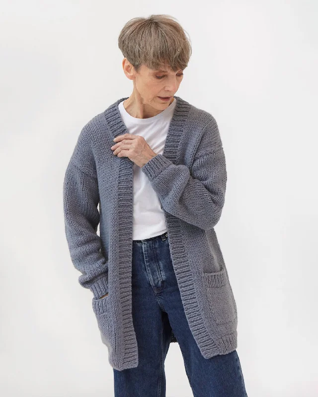 Jurgis Wool Cardigan Grey Machine Wash Dry Clean Hand Wash