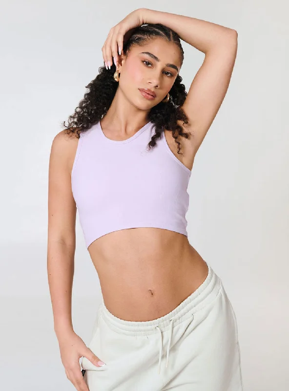 Women's Go-Getter Racer Tank Lavender lounge tank top