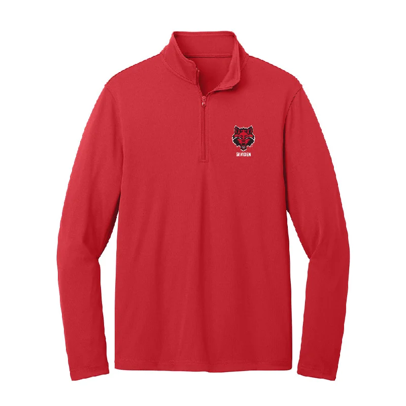 Arkansas State - NCAA Women's Cross Country : Veronique Gividen - Lightweight Quarter Zip Jacket Front Pockets Side Pockets Patch Pockets Arkansas State - NCAA Women's Cross Country : Veronique Gividen - Lightweight Quarter Zip Jacket Front Pockets Side Pockets Patch Pockets