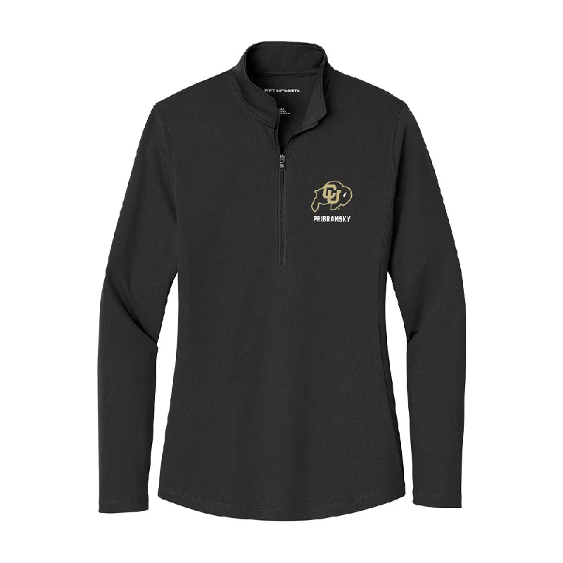 Colorado - NCAA Women's Cross Country : Elliot Pribramsky - Women's Lightweight Quarter Zip Jacket Faux Fur Fabric Real Fur Fabric Shearling Fabric Colorado - NCAA Women's Cross Country : Elliot Pribramsky - Women's Lightweight Quarter Zip Jacket Faux Fur Fabric Real Fur Fabric Shearling Fabric