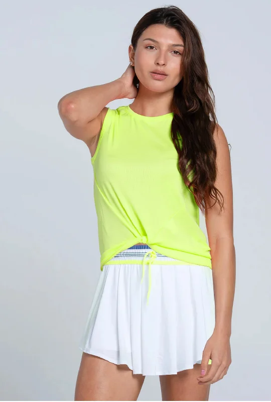 Ladies Lucky In Love Twist Front Tank cold shoulder tank